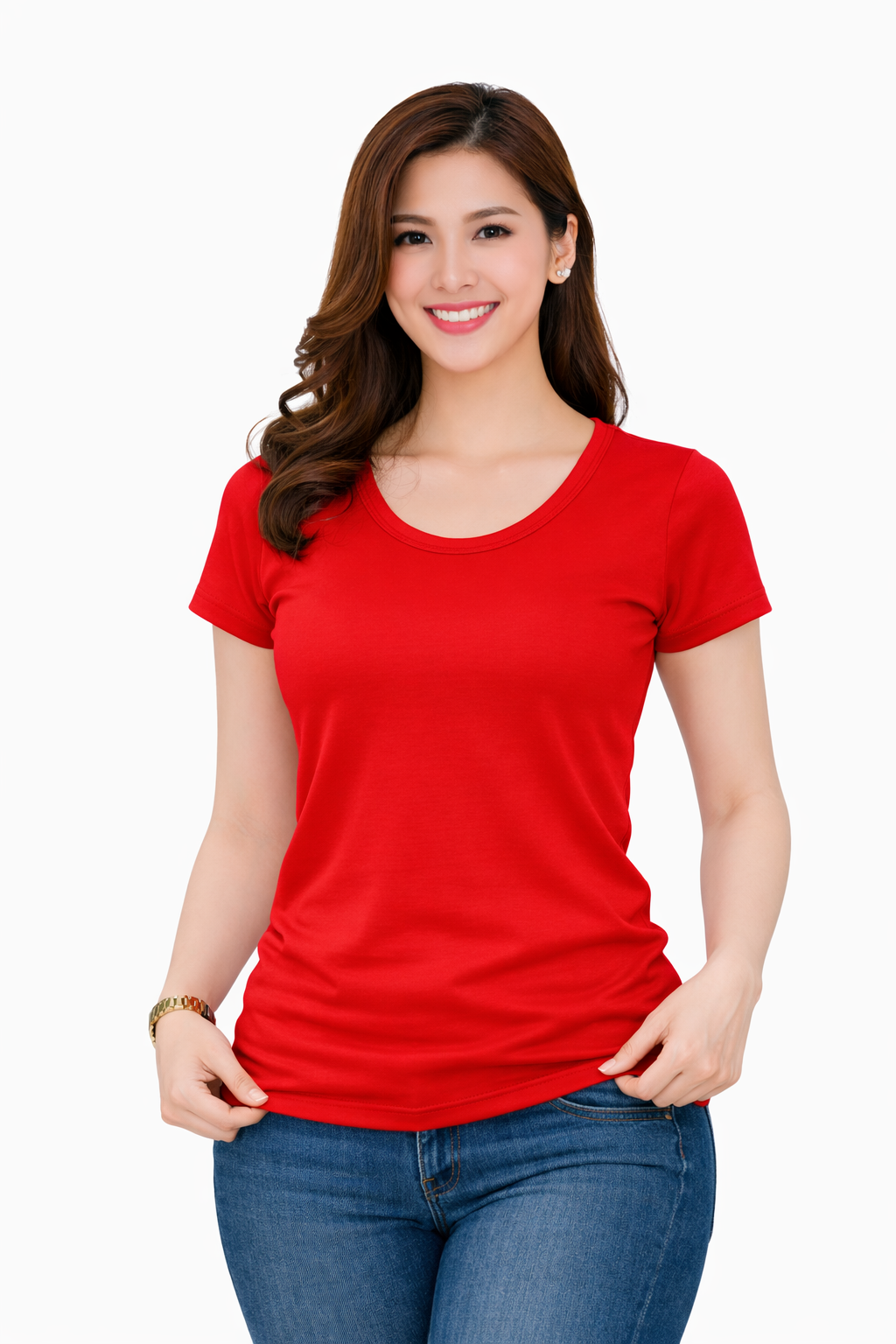 Stella Fashion Women Plus Size Short Sleeved Modal Bamboo fiber T-Shirt Round Neck Slim Casual Solid Color T-shirt