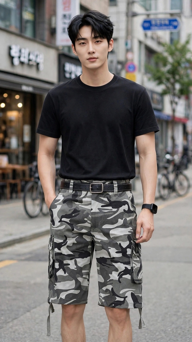 Stella Fashion  Men’s Camouflage Cargo Short Pants 100% Cotton Bermuda Summer Pants
