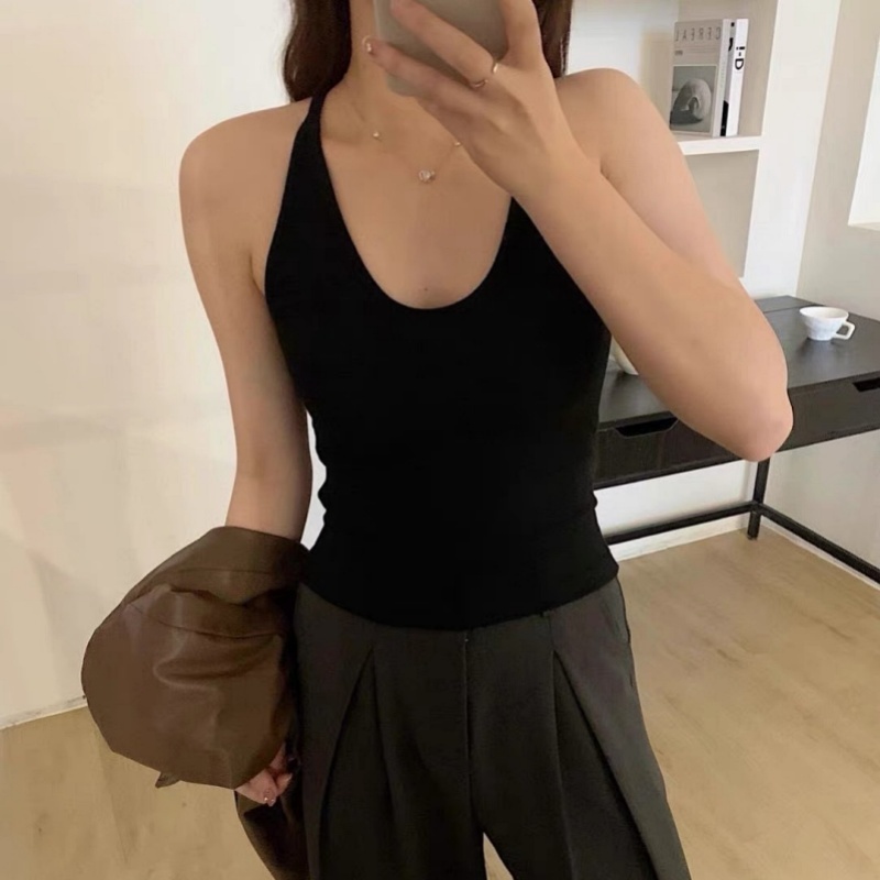 Stella Fashion Slim Fit Ribbed Brushed Camisole with Built‑in Bra Fashion Style U‑Neck Tank Top