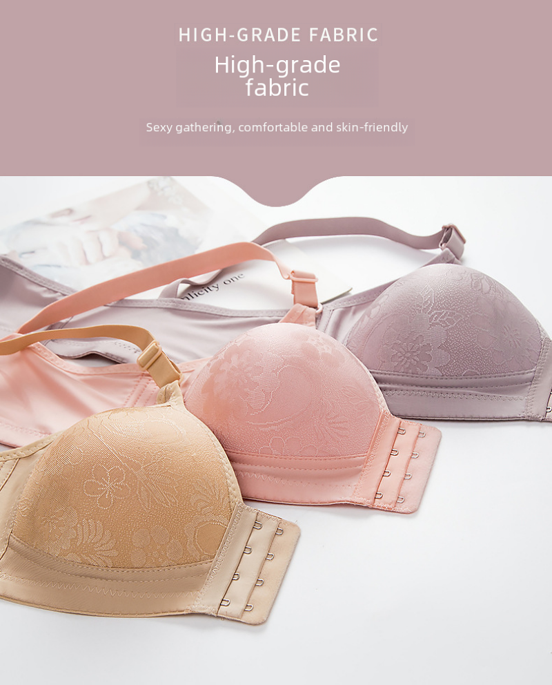 Stella Fashion Front Buckle Sexy Breathable No Steel Ring Large Size Thin Style Adjustable Straps for middle-aged and elderly Women