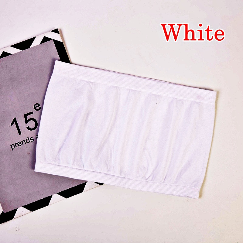 Stella Fashion Korea ice silk seamless all-match  Bralette Women Bra tube Top Cotton Nylon Removable Pad 
