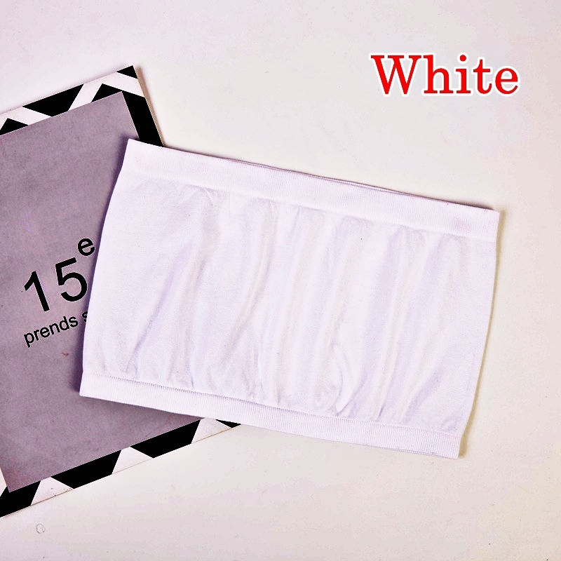 Stella Fashion Korea ice silk seamless all-match  Bralette Women Bra tube Top Cotton Nylon Removable Pad 
