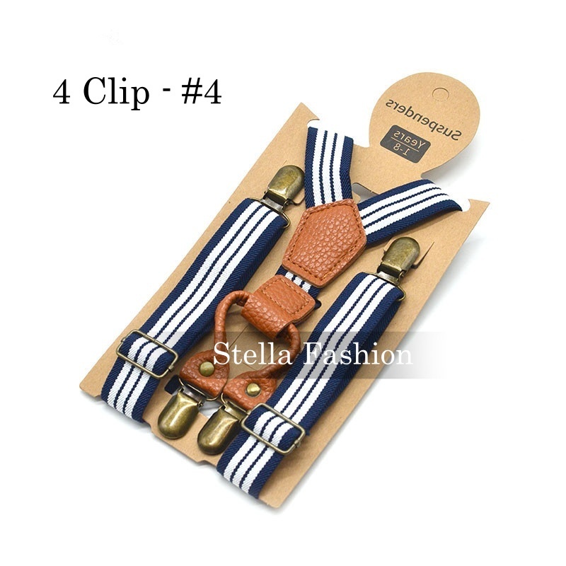 Stella Fashion Suspender Clip-on Braces and Bow Tie Set for Child Kids Party and Wedding 儿童吊裤带+印花领结