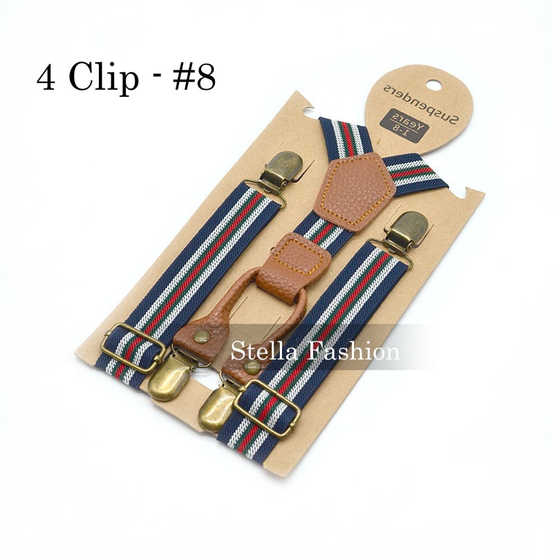 Stella Fashion Suspender Clip-on Braces and Bow Tie Set for Child Kids Party and Wedding 儿童吊裤带+印花领结