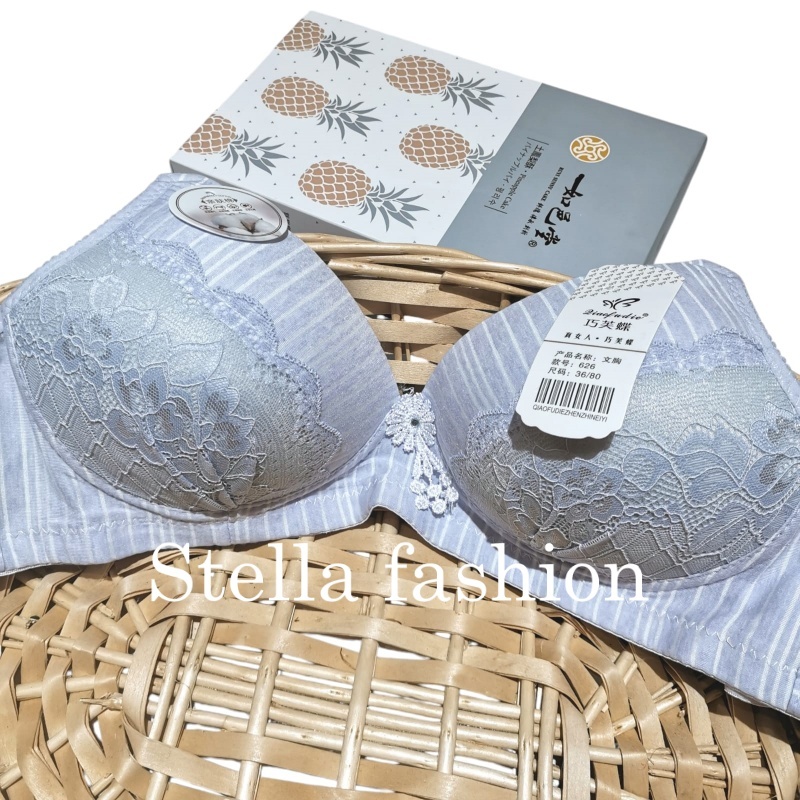 Stella Fashion Pure Cotton New Thin Middle-Aged and Elderly Mother Bra Without Steel Ring Skin-friendly Cotton Super Soft and comfortable Bra