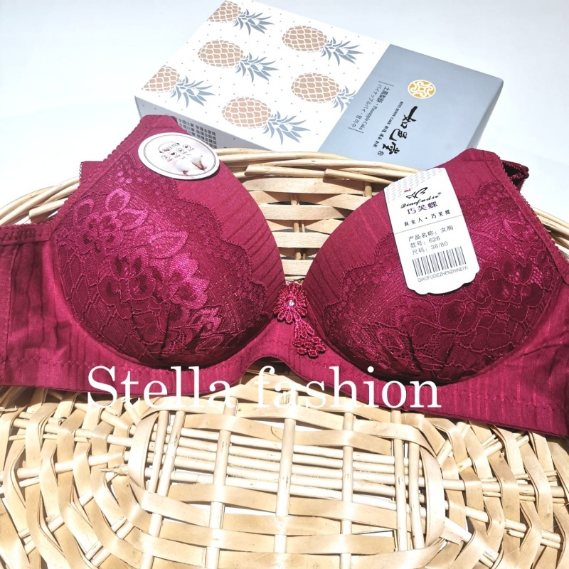 Stella Fashion Pure Cotton New Thin Middle-Aged and Elderly Mother Bra Without Steel Ring Skin-friendly Cotton Super Soft and comfortable Bra
