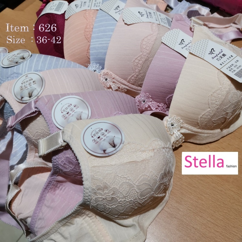 Stella Fashion Pure Cotton New Thin Middle-Aged and Elderly Mother Bra Without Steel Ring Skin-friendly Cotton Super Soft and comfortable Bra