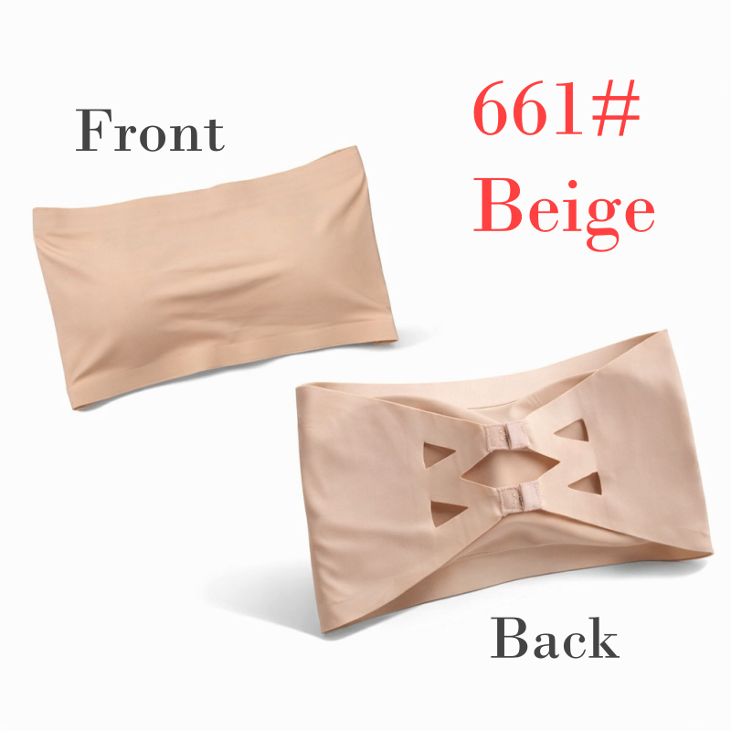 Stella Fashion Korea ice silk seamless all-match  Bralette Women Bra tube Top Cotton Nylon Removable Pad 