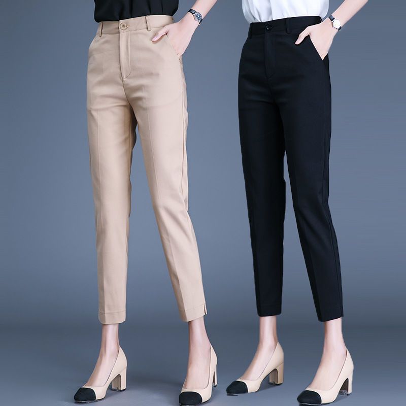 Stella Fashion Spring and Summer new style small feet trousers women's nine-point pants autumn high waist was thin professional cigarette pants