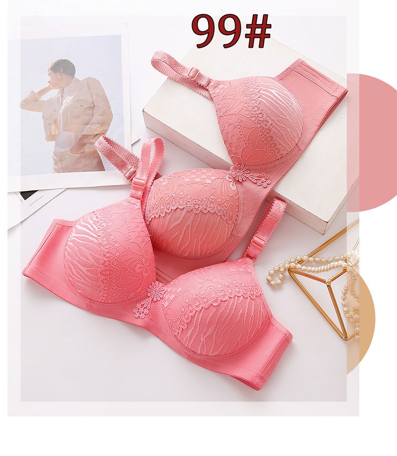 Middle-aged And Elderly underwear Women's Thin Bra Without Steel Ring Lace Bra Adjustable Large Size Bra 36-42 C Bra