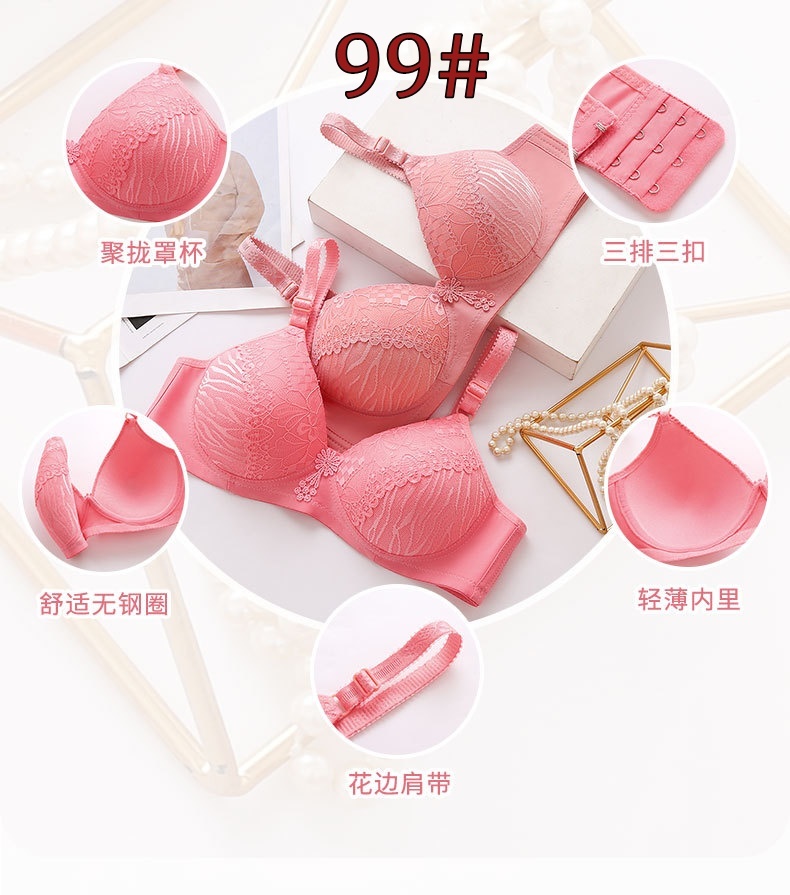Middle-aged And Elderly underwear Women's Thin Bra Without Steel Ring Lace Bra Adjustable Large Size Bra 36-42 C Bra