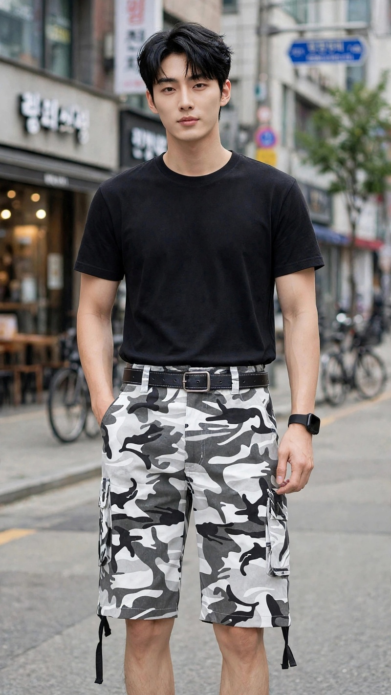 Stella Fashion  Men’s Camouflage Cargo Short Pants 100% Cotton Bermuda Summer Pants