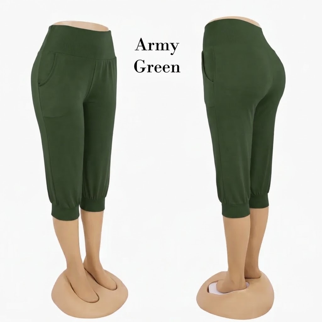 Stella Fashion MODAL Women 3/4 Alibaba Pant  Plus Size Muslimah Pants With Pockets