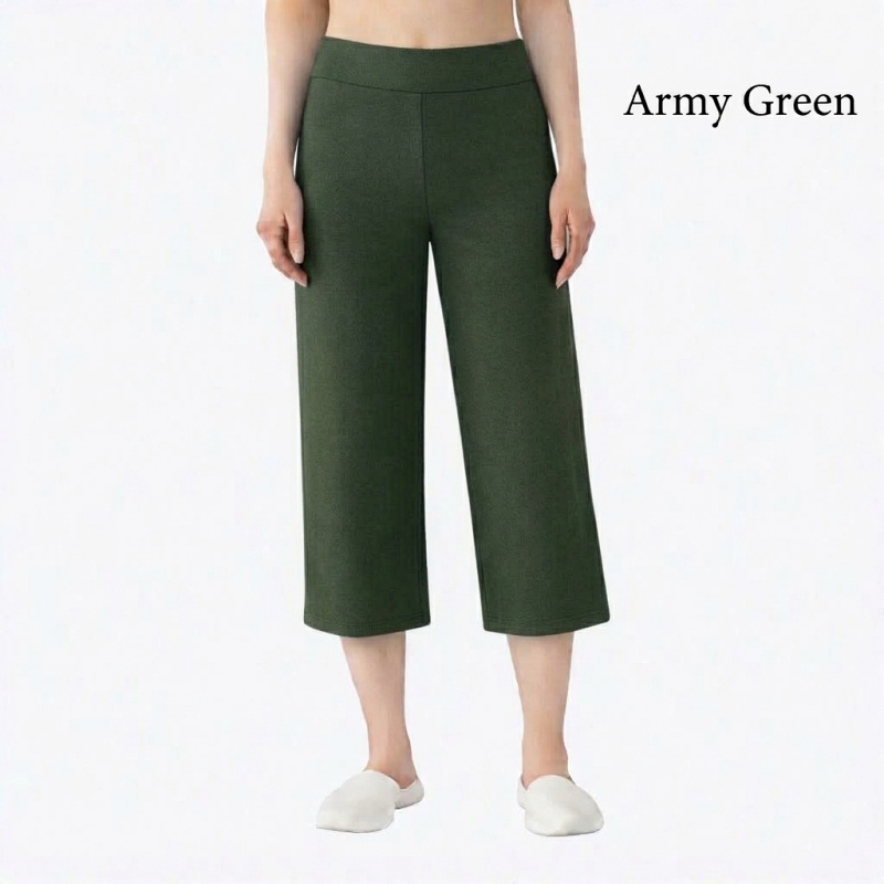 Stella Fashion Modal Bamboo Cropped Wide‑Leg Pants – Soft Cooling Fabric, Stretch Waist 26–38″