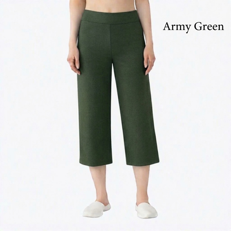 Stella Fashion Modal Bamboo Cropped Wide‑Leg Pants – Soft Cooling Fabric, Stretch Waist 26–38″