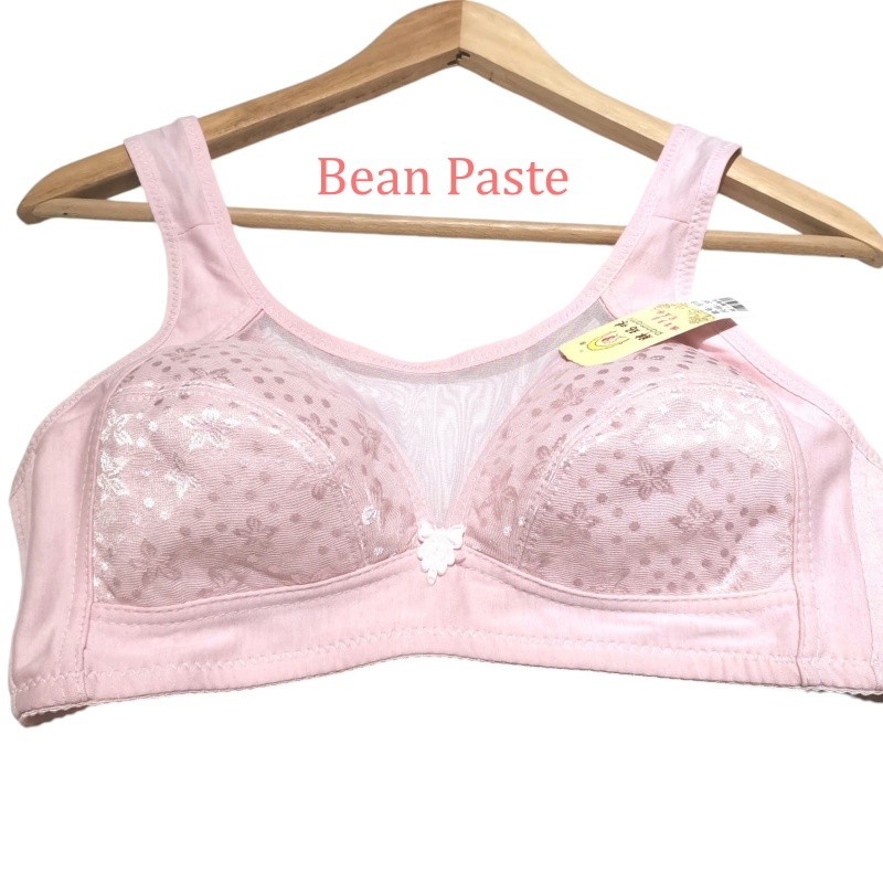 Stella Fashion Middle-aged and elderly bras Cotton underwear No steel ring Large size bras Summer thin section Rear buckle mother underwear