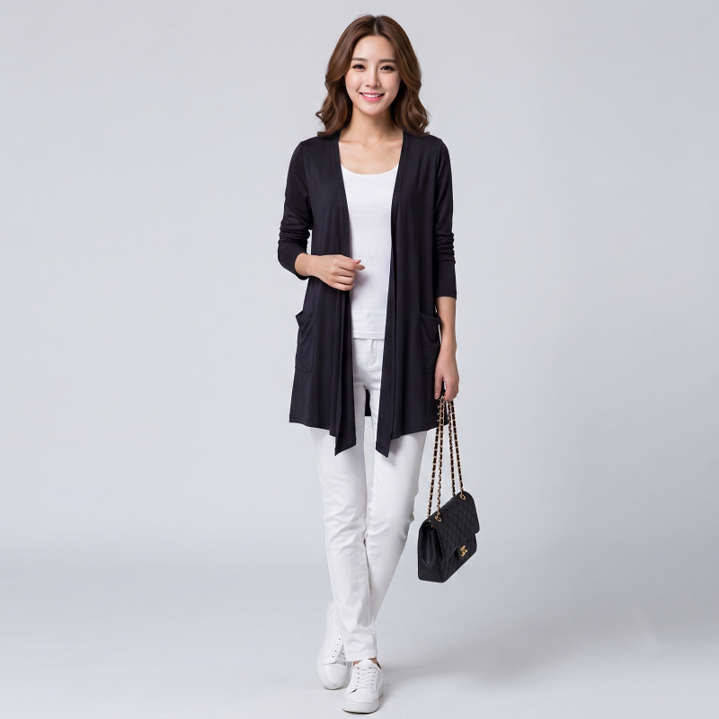 [StellaFashion]READYSTOCKWomen'sCottonLongSleeveCardiganPlain