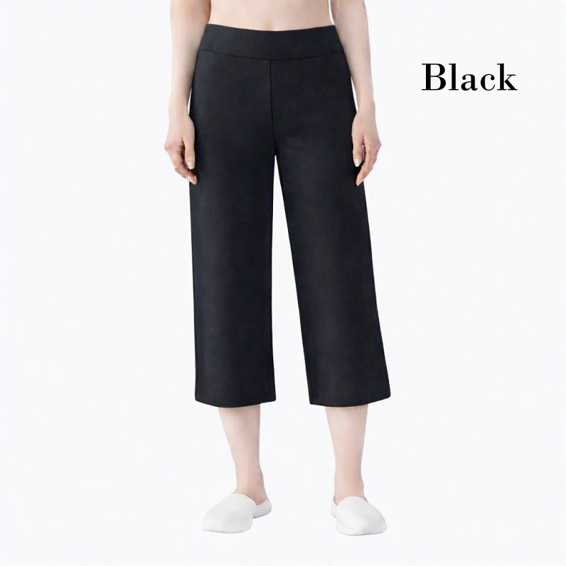 Stella Fashion Modal Bamboo Cropped Wide‑Leg Pants – Soft Cooling Fabric, Stretch Waist 26–38″