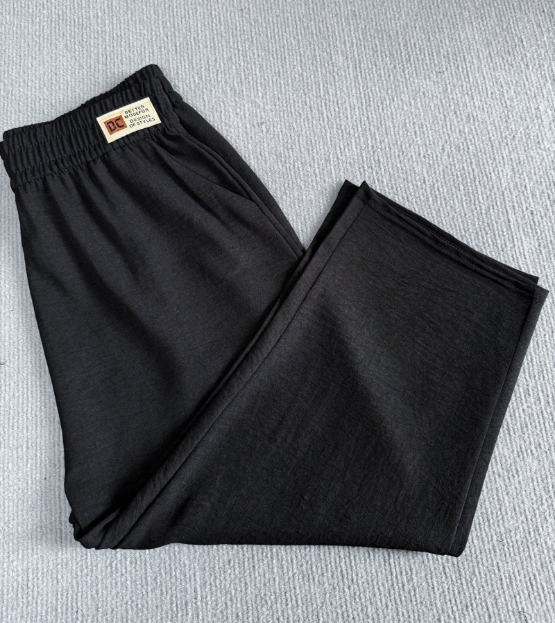 Stella Fashion Middle-Aged and Elderly Women's Pants Ice Silk Mother Pants Women's High Waist loose Stretch Thin Cropped Pants-Stella's Fashion