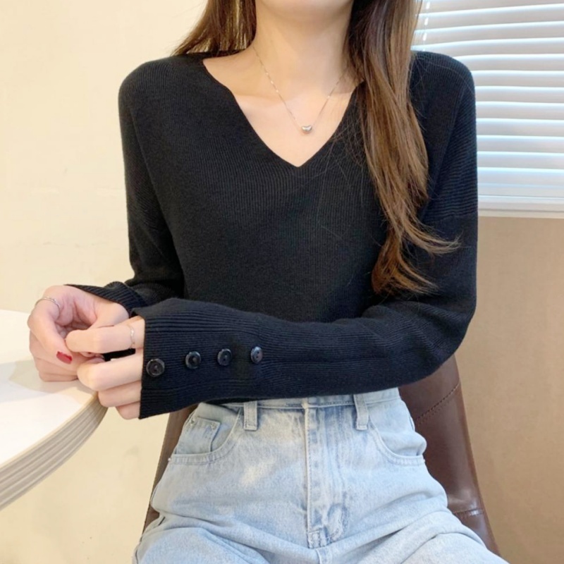 Stella Fashion Korean Style Loose Knit Sweater for Women Relaxed Fit Versatile Outerwear/Layering Top