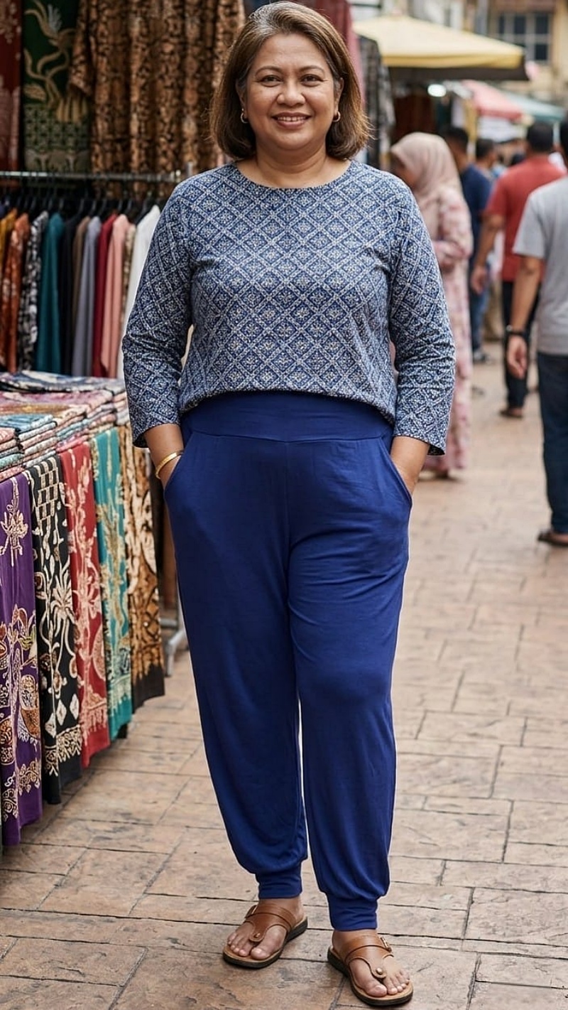 [Stella Fashion]  Ladies Long Alibaba Pant  Plus Size Muslimah Pants High Waist Pants MODAL Bamboo Fibre