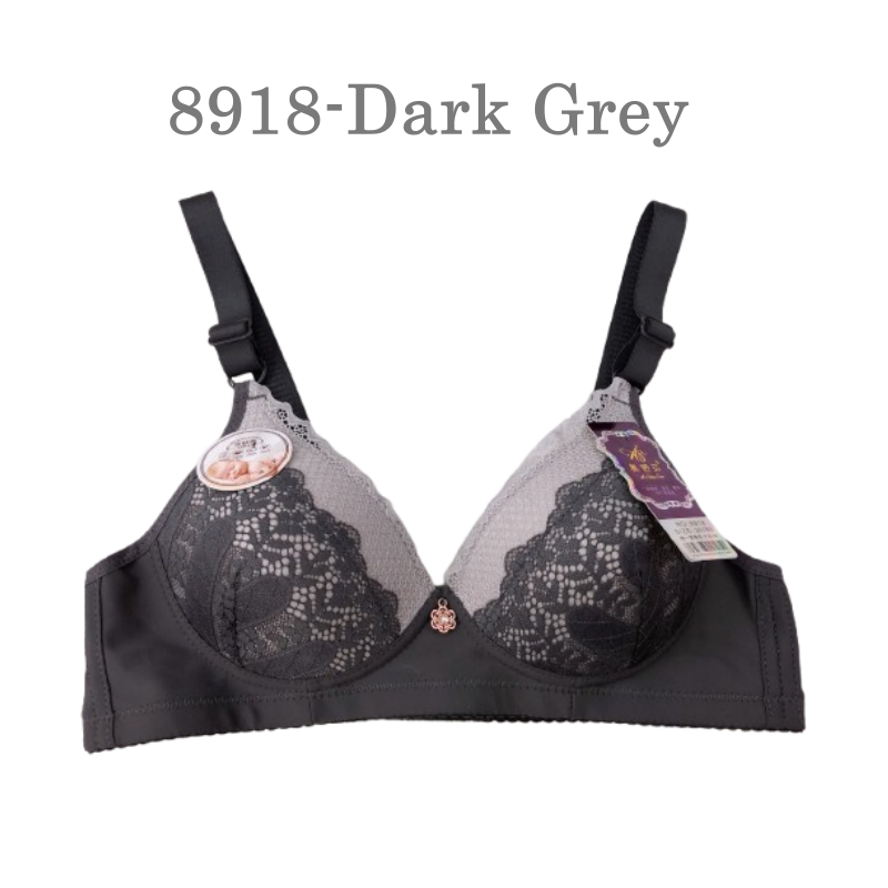 [Stella Fashion] No Steel Ring Middle-aged Mother Thin Mould Cup Lace Bra Women's gathered anti-sagging bra underwear