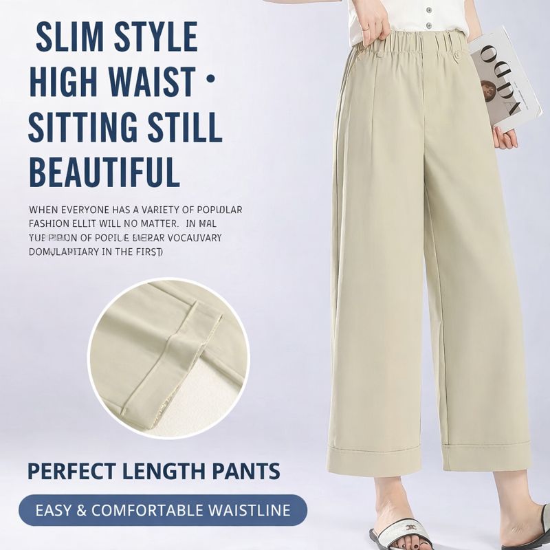 Stella Fashion Women’s High Waist Cropped Wide-Leg Pants | Cooling & Lightweight | Flattering Fit | Office Casual