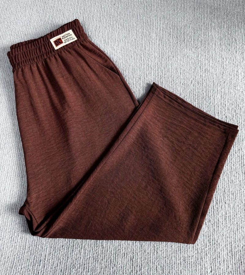 Stella Fashion Middle-Aged and Elderly Women's Pants Ice Silk Mother Pants Women's High Waist loose Stretch Thin Cropped Pants-Stella's Fashion