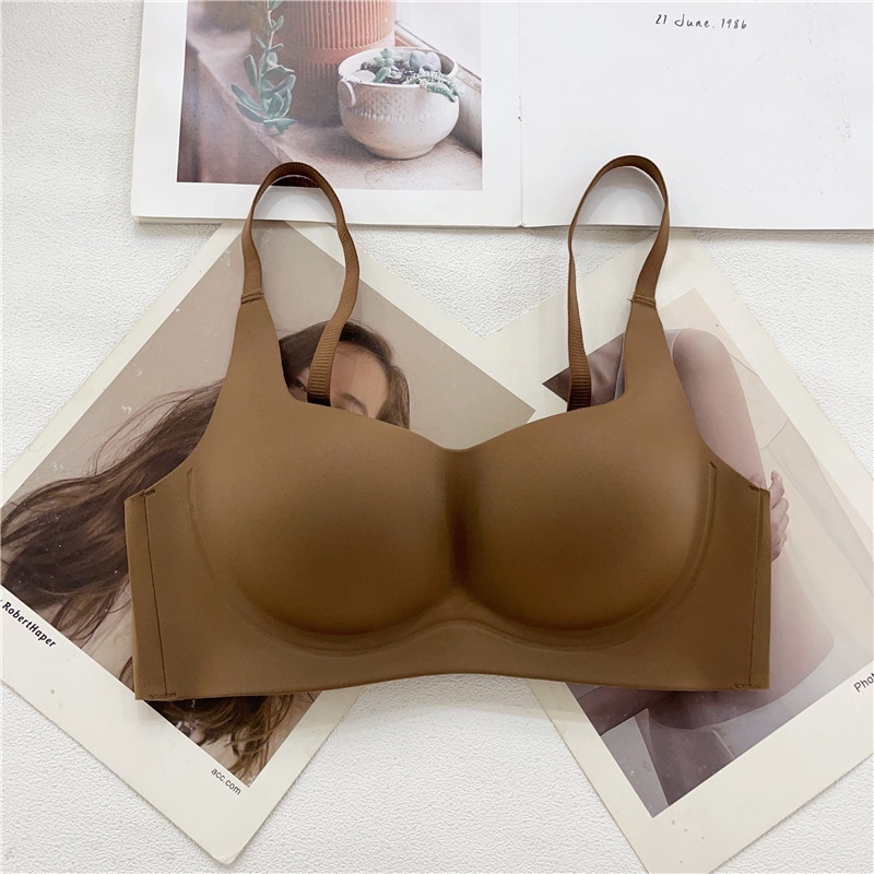 Stella Fashion Women Push Up Lingerie Youth Girl Seamless Bra Anti Sagging Wireless Female Bralette S-XL Simplicity Solid Color