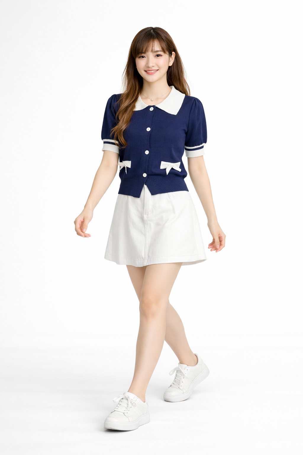 Stella Fashion Summer Bow Cardigan | Lightweight Korean Style Outerwear | Short Sleeve Sweet Girl Look