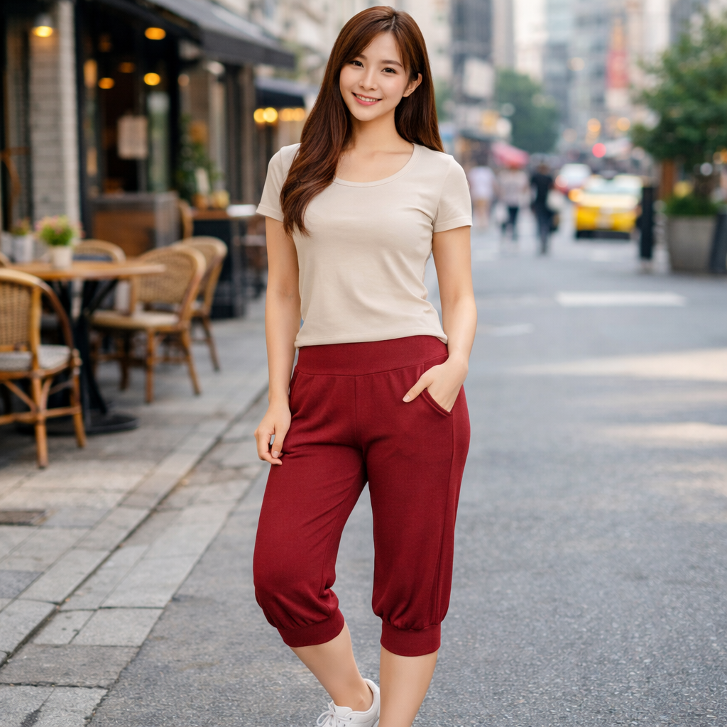 Stella Fashion MODAL Women 3/4 Alibaba Pant  Plus Size Muslimah Pants With Pockets