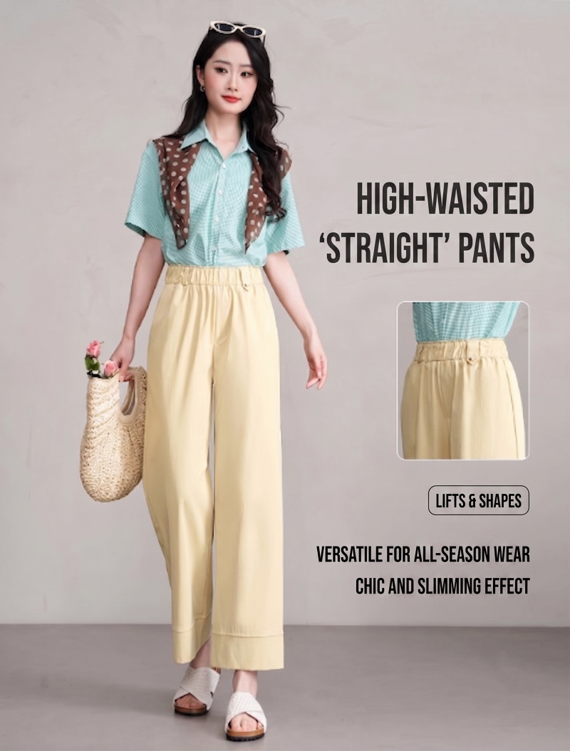 Stella Fashion Women’s High Waist Cropped Wide-Leg Pants | Cooling & Lightweight | Flattering Fit | Office Casual