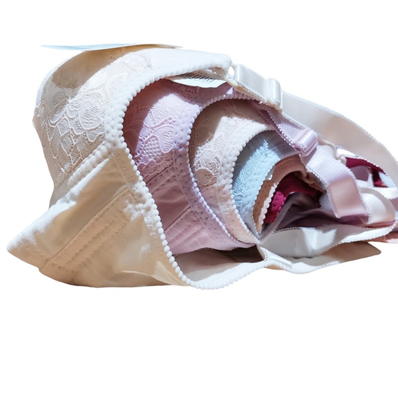 Stella Fashion Pure Cotton New Thin Middle-Aged and Elderly Mother Bra Without Steel Ring Skin-friendly Cotton Super Soft and comfortable Bra