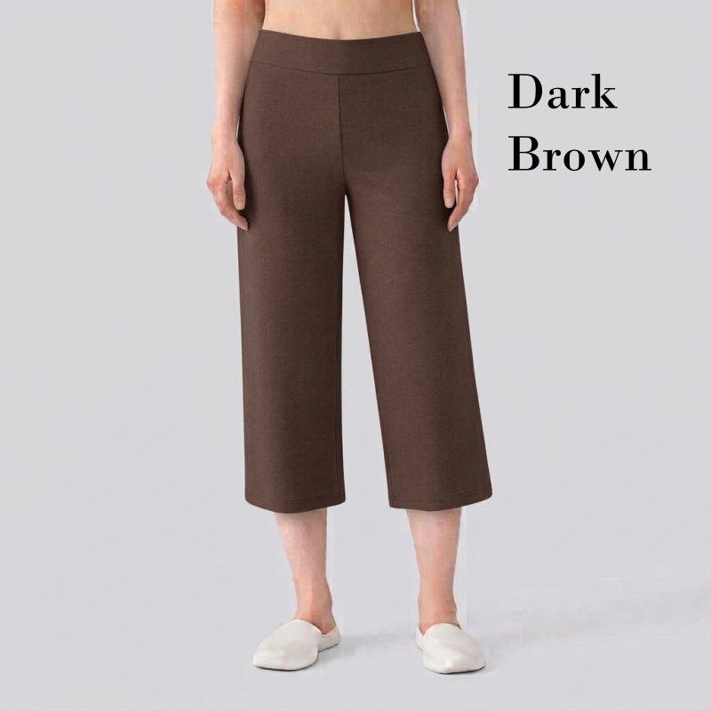 Stella Fashion Modal Bamboo Cropped Wide‑Leg Pants – Soft Cooling Fabric, Stretch Waist 26–38″