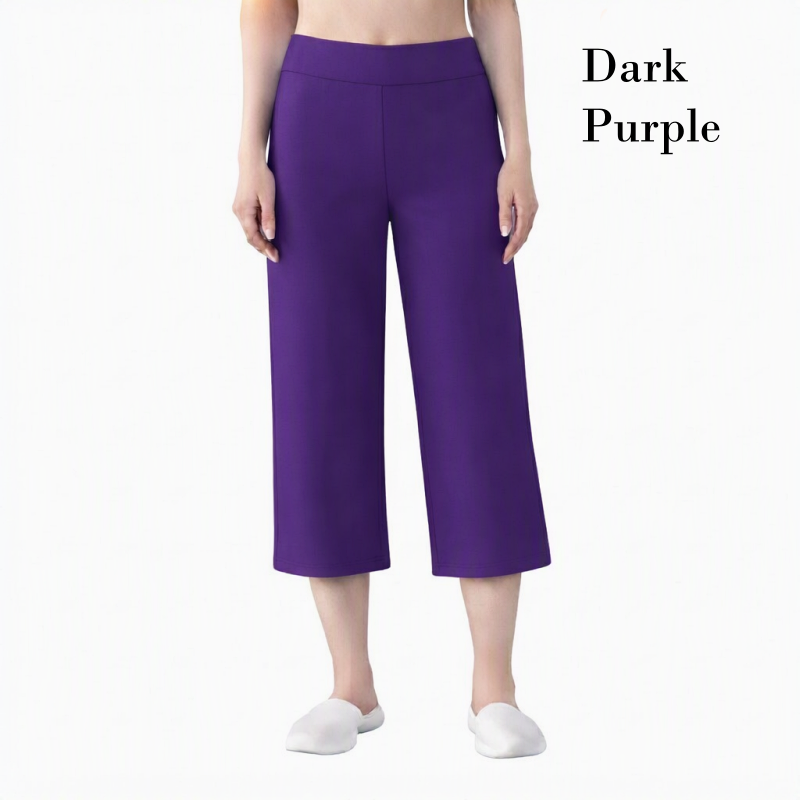 Stella Fashion Modal Bamboo Cropped Wide‑Leg Pants – Soft Cooling Fabric, Stretch Waist 26–38″
