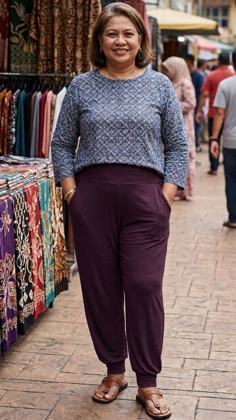 [Stella Fashion]  Ladies Long Alibaba Pant  Plus Size Muslimah Pants High Waist Pants MODAL Bamboo Fibre