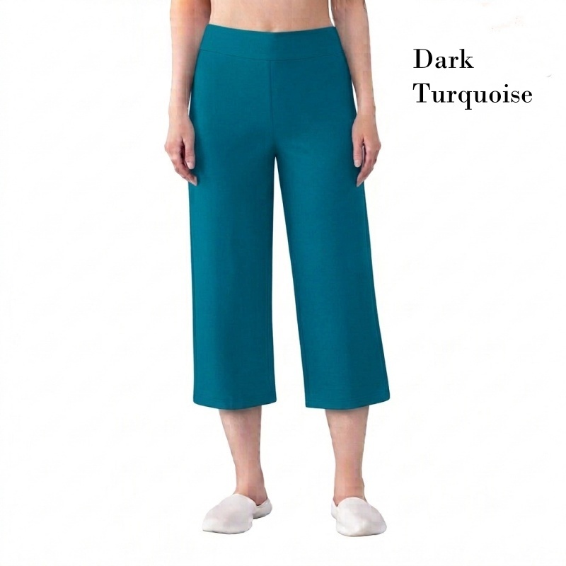 Stella Fashion Modal Bamboo Cropped Wide‑Leg Pants – Soft Cooling Fabric, Stretch Waist 26–38″