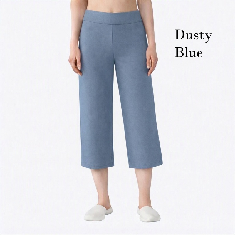 Stella Fashion Modal Bamboo Cropped Wide‑Leg Pants – Soft Cooling Fabric, Stretch Waist 26–38″
