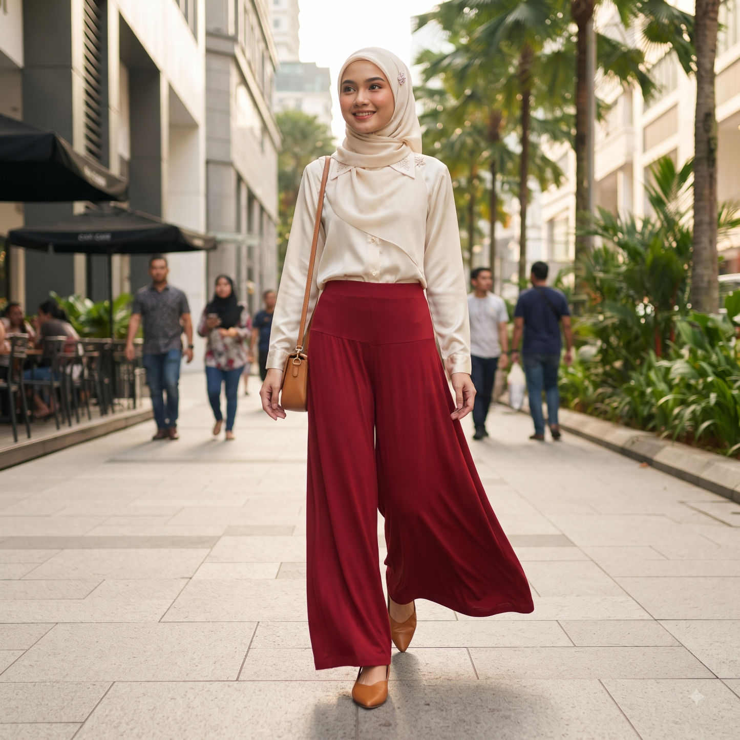 Stella Fashion New Plus Size Modal Wide-Leg Pants Casual Muslimah Female High Waist Home Pants Sleeping Bottoms Pants