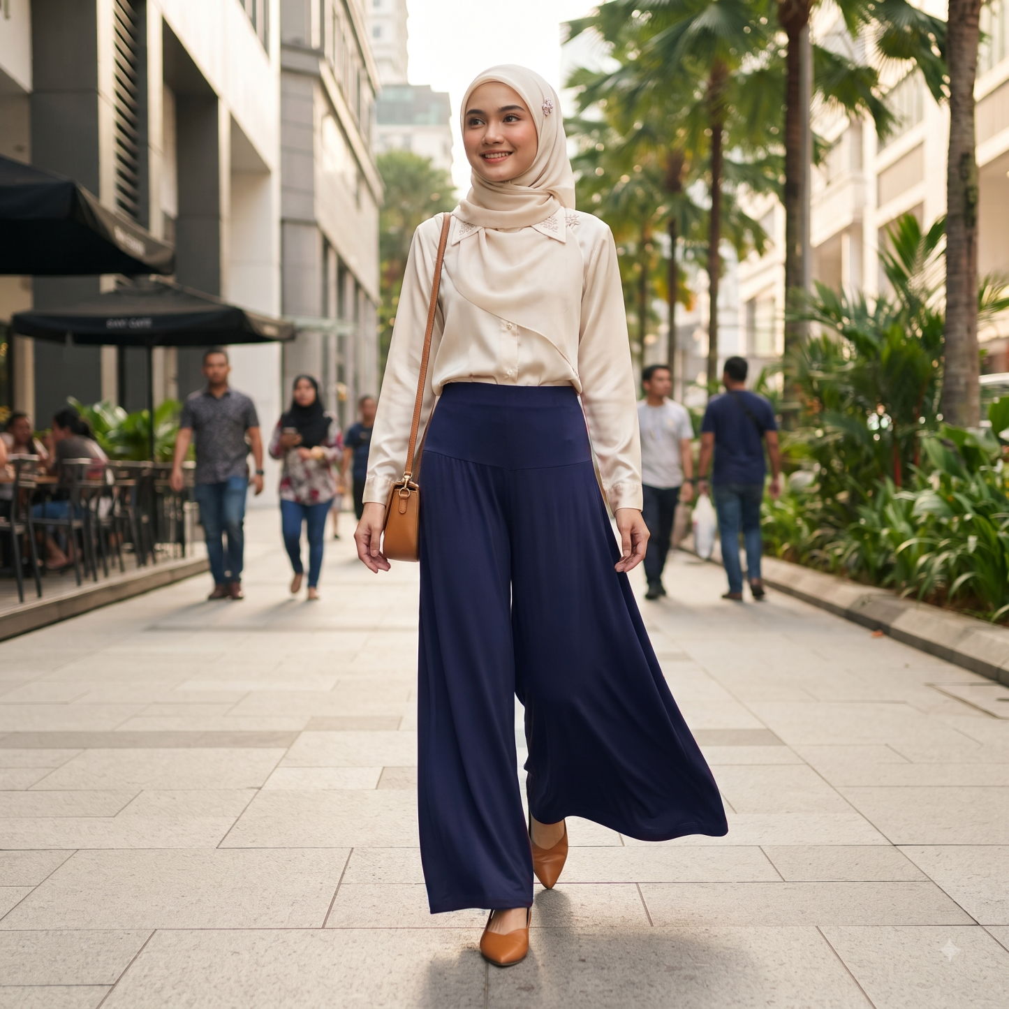 Stella Fashion New Plus Size Modal Wide-Leg Pants Casual Muslimah Female High Waist Home Pants Sleeping Bottoms Pants