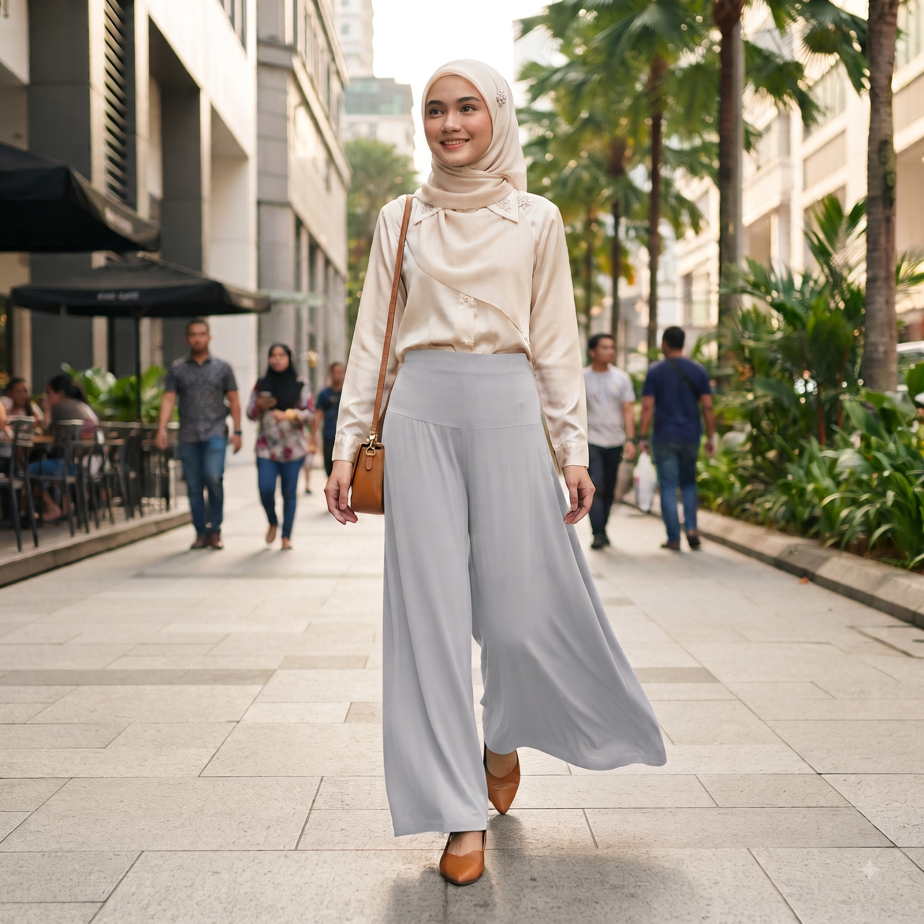 Stella Fashion New Plus Size Modal Wide-Leg Pants Casual Muslimah Female High Waist Home Pants Sleeping Bottoms Pants