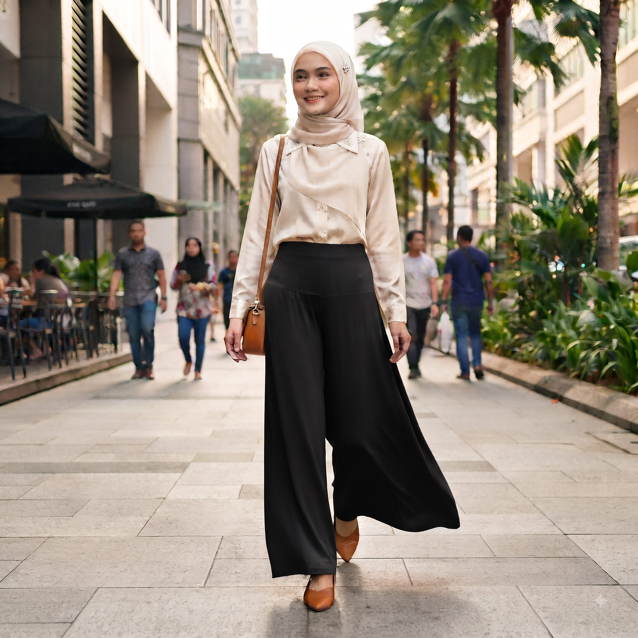Stella Fashion New Plus Size Modal Wide-Leg Pants Casual Muslimah Female High Waist Home Pants Sleeping Bottoms Pants