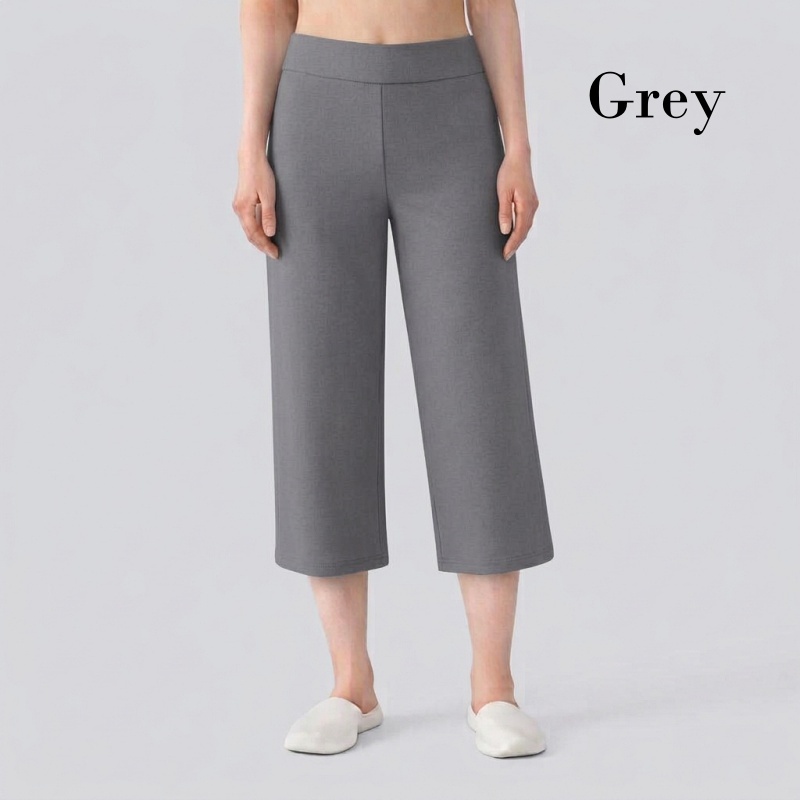 Stella Fashion Modal Bamboo Cropped Wide‑Leg Pants – Soft Cooling Fabric, Stretch Waist 26–38″