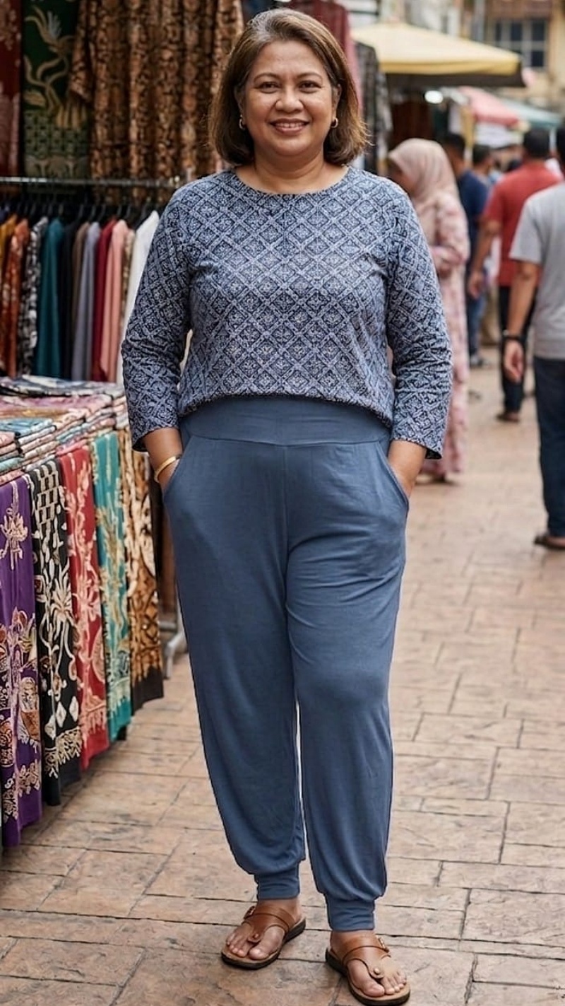 [Stella Fashion]  Ladies Long Alibaba Pant  Plus Size Muslimah Pants High Waist Pants MODAL Bamboo Fibre