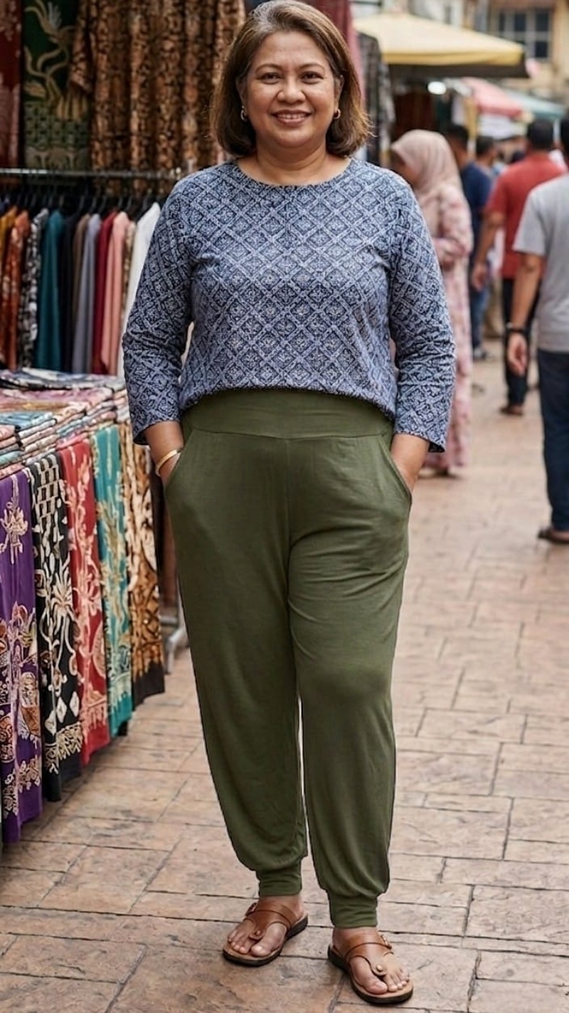 [Stella Fashion]  Ladies Long Alibaba Pant  Plus Size Muslimah Pants High Waist Pants MODAL Bamboo Fibre