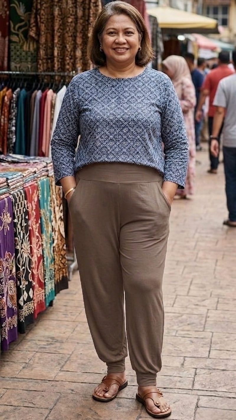 [Stella Fashion]  Ladies Long Alibaba Pant  Plus Size Muslimah Pants High Waist Pants MODAL Bamboo Fibre