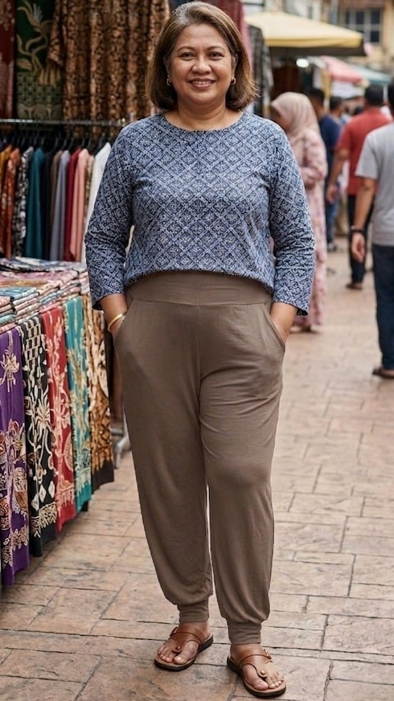 [Stella Fashion]  Ladies Long Alibaba Pant  Plus Size Muslimah Pants High Waist Pants MODAL Bamboo Fibre