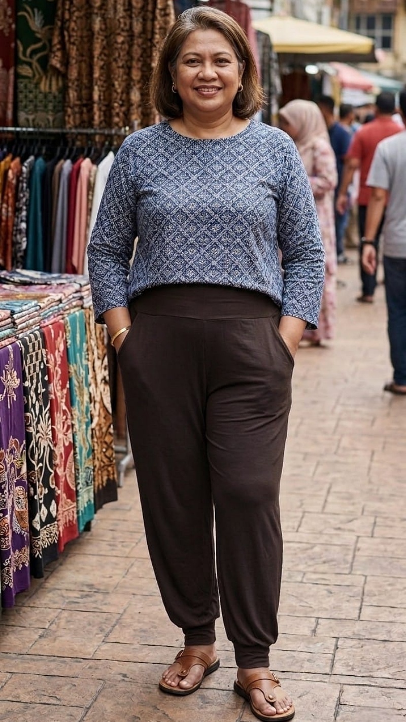 [Stella Fashion]  Ladies Long Alibaba Pant  Plus Size Muslimah Pants High Waist Pants MODAL Bamboo Fibre