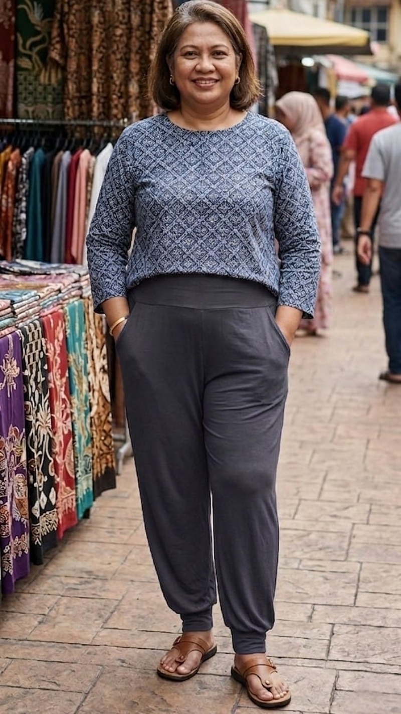 [Stella Fashion]  Ladies Long Alibaba Pant  Plus Size Muslimah Pants High Waist Pants MODAL Bamboo Fibre