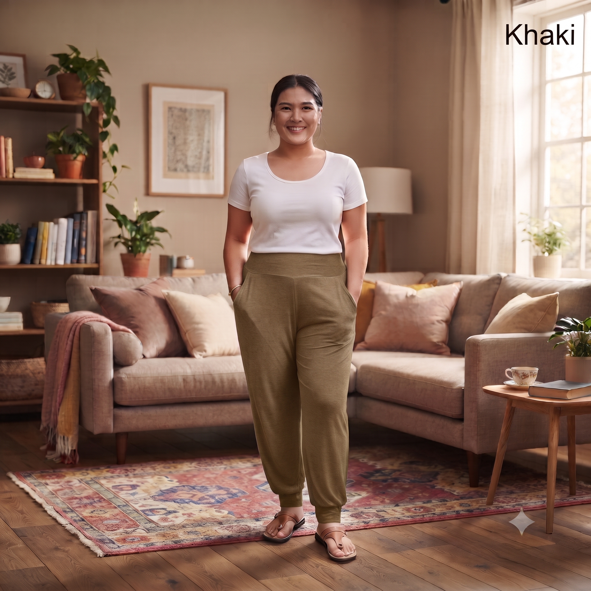 [Stella Fashion]  Ladies Long Alibaba Pant  Plus Size Muslimah Pants High Waist Pants MODAL Bamboo Fibre